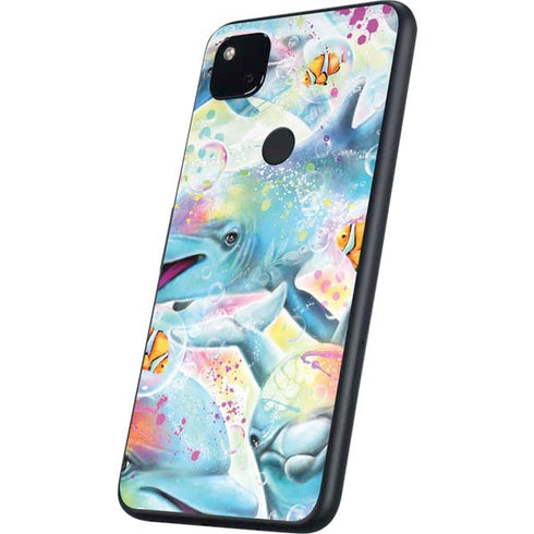 Pastel Dolphins by Sheena Pike Google Pixel 4a Skin